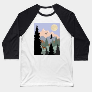 Buck and birds in the Mountains Baseball T-Shirt
